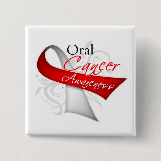 Scroll Ribbon Oral Cancer Awareness Button (Vorderseite)