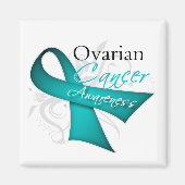 Scroll Ribbon Ovarialkarzinom Bewusstsein Magnet (Vorne)