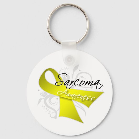 Scroll Ribbon Sarcoma Bewusstsein Schlüsselanhänger (Vorderseite)