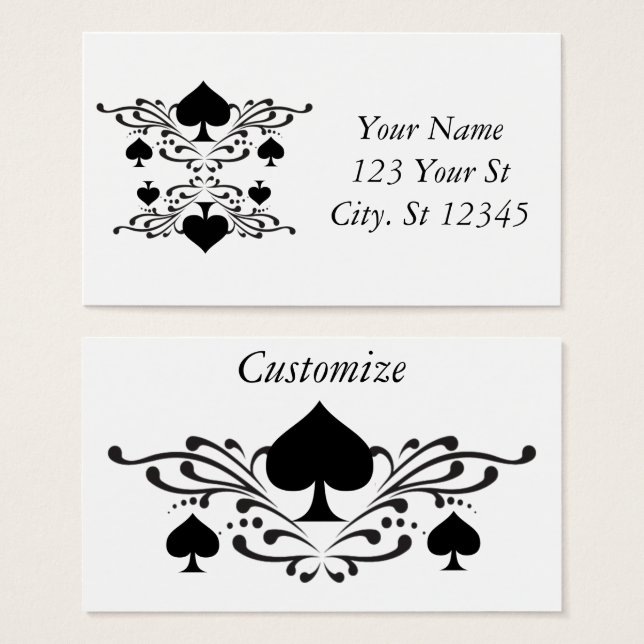 Scroll Schwarze Spades Tattoo Style Thunder_Cove (Vorne & Hinten)