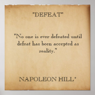 scroll-stock2, "DEFEAT""Niemand wird je besiegt.. Poster