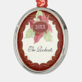 Scroll Swirt Scroll Art Weihnachten Poinsettia Per Ornament Aus Metall (Links)