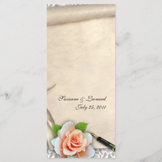 Scroll zum Hochzeitmenü Menükarte (Rückseite)