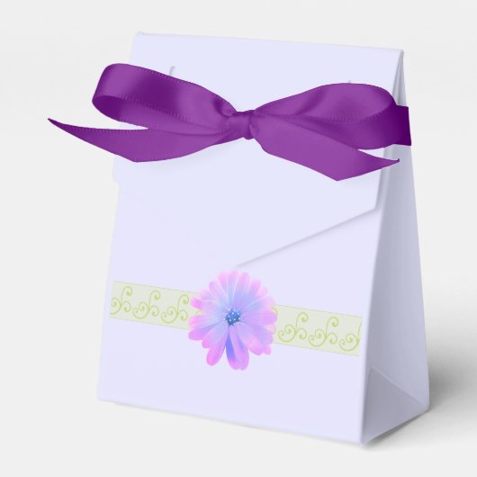Scrolldesign mit Lila Blume Geschenkschachtel (Vorderseite)
