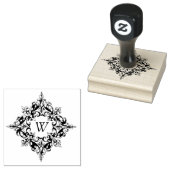 Scrolled Frame mit benutzerdefinierten Monogrammen Gummistempel (Stempel)