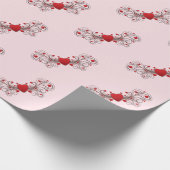Scrolled Hearts Romantic Geschenkpapier (Ecke)