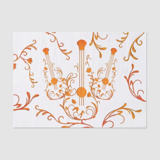 Scrolled Wood Guitar Seidenpapier (Vorderseite)