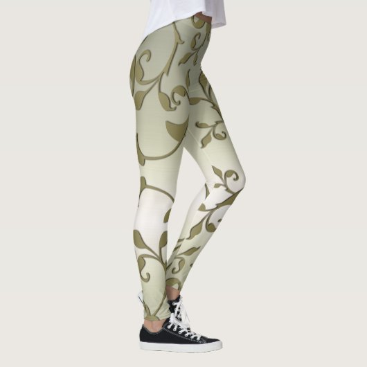 Scrollen von Olivenöl-Blätter Leggings (Rechts)
