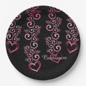 Scrollen von Tellern für das Weinherz Pappteller (Vorderseite)