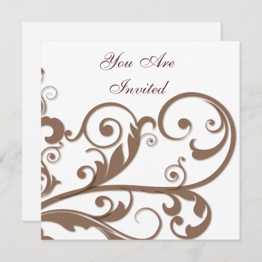 Scrollen von Wirbel Einladung (Vorne/Hinten)