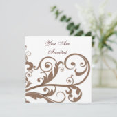 Scrollen von Wirbel Einladung (Stehend Vorderseite)