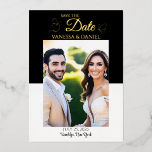 Scrolling Butterfly Save the Date Foto Folieneinladung