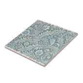 Scrolling Damask Pattern in Soft Blue und Ivory Fliese (Seite)