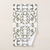 Scrolling Olive Blätter Badhandtuch Set (Handtuch)