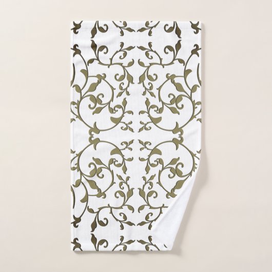 Scrolling Olive Blätter Badhandtuch Set (Handtuch)
