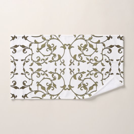 Scrolling Olive Blätter Badhandtuch Set (Handtuch)
