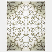 Scrolling Olive Blätter Fleecedecke (Vorderseite)