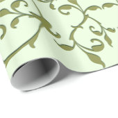 Scrolling Olive Blätter Geschenkpapier (Rolleneckpunkt)