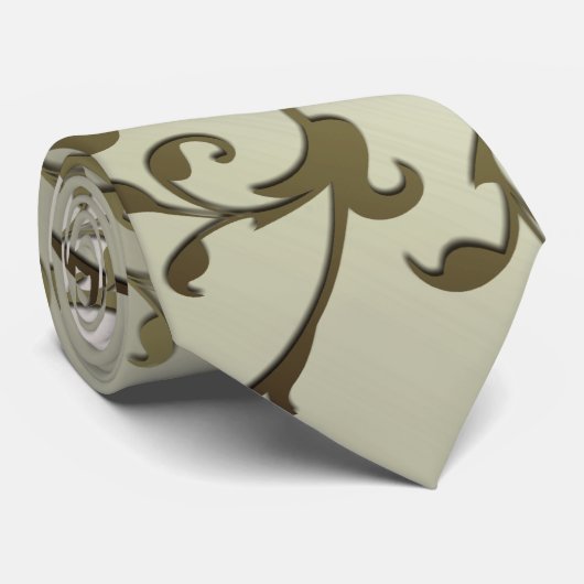 Scrolling Olive Blätter Krawatte (Gerollt)