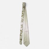Scrolling Olive Blätter Krawatte (Rückseite)