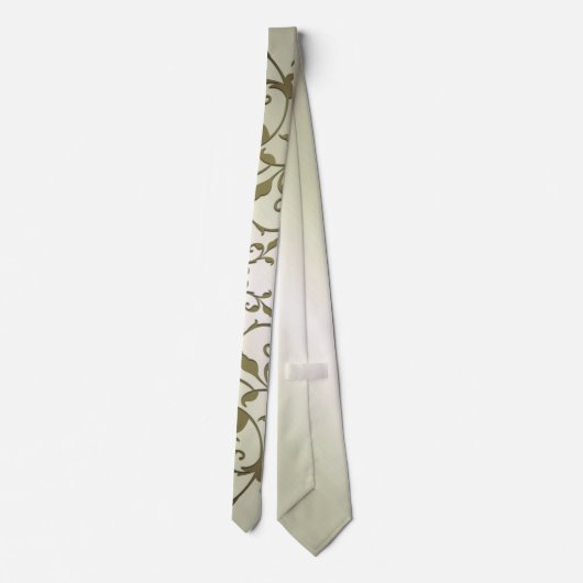 Scrolling Olive Blätter Krawatte (Rückseite)