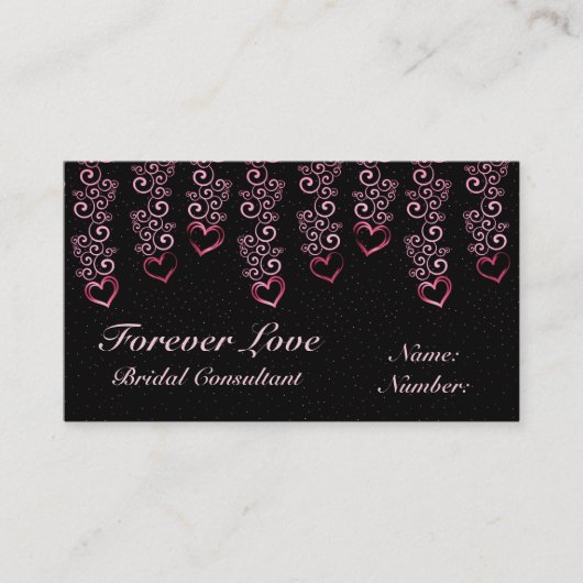 Scrolling Vine Hearts Business Card Terminkarte (Vorderseite)