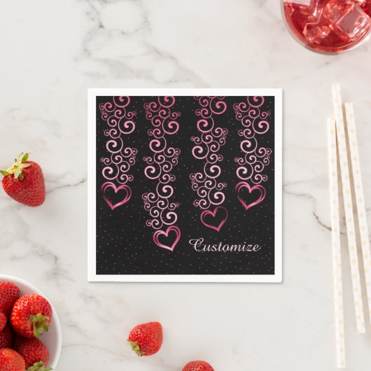 Scrolling Vine Hearts Napkins Serviette (Beispiel)