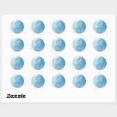 Scrolling Yin & Yang (Earth Blues) Runder Aufkleber (Blatt)