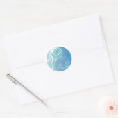 Scrolling Yin & Yang (Earth Blues) Runder Aufkleber (Umschlag)