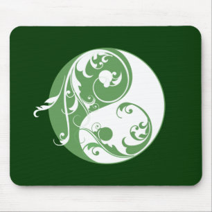Scrolling Yin & Yang (grün) Mousepad
