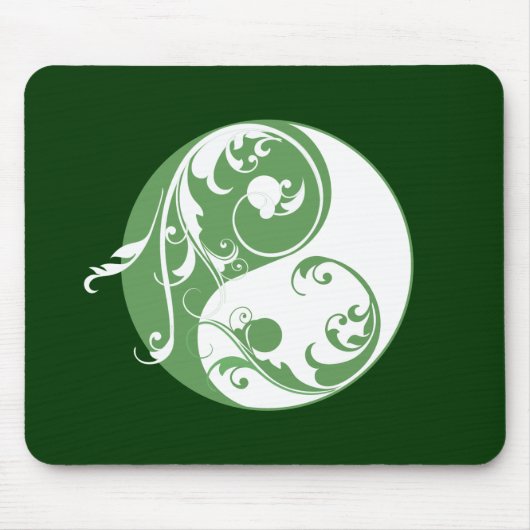Scrolling Yin & Yang (grün) Mousepad (Vorne)