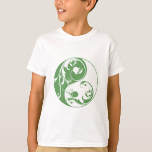 Scrolling Yin & Yang (grün) T-Shirt