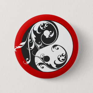 Scrolling Yin & Yang (schwarz) Button