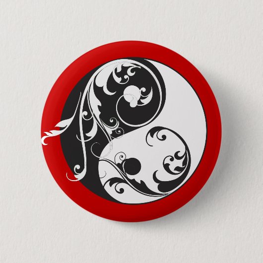 Scrolling Yin & Yang (schwarz) Button (Vorderseite)
