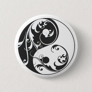 Scrolling Yin & Yang (schwarz) Button