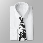 Scrolling Yin & Yang (schwarz) Krawatte (Gebunden)