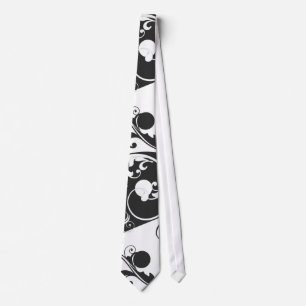 Scrolling Yin & Yang (schwarz) Krawatte