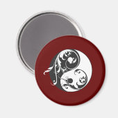 Scrolling Yin & Yang (schwarz) Magnet (Vorderseite/Rückseite)