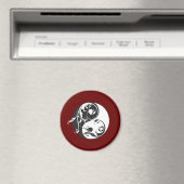 Scrolling Yin & Yang (schwarz) Magnet (In Situ (Geschirrspüler))