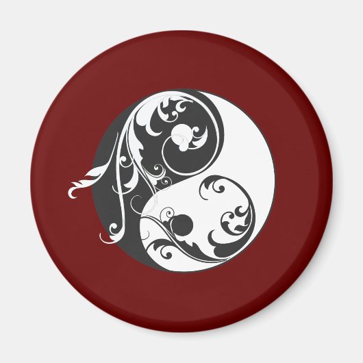 Scrolling Yin & Yang (schwarz) Magnet (Vorne)