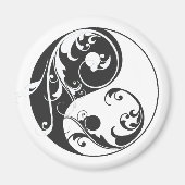 Scrolling Yin & Yang (schwarz) Magnet (Vorne)