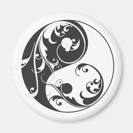 Scrolling Yin & Yang (schwarz) Magnet (Vorne)