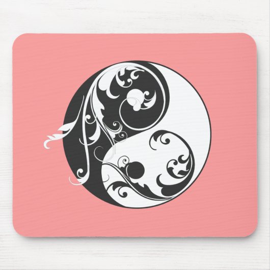 Scrolling Yin & Yang (schwarz) Mousepad (Vorne)