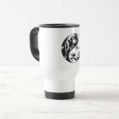 Scrolling Yin & Yang (schwarz) Reisebecher (Vorderseite Links)