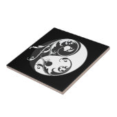 Scrolling Yin Yang Symbol (schwarz) Fliese (Seite)