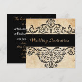 Scrolls rustikale Western Salon Hochzeit Einladung (Vorne/Hinten)