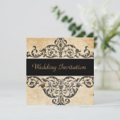 Scrolls rustikale Western Salon Hochzeit Einladung (Stehend Vorderseite)