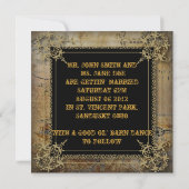 Scrolls rustikale Western Salon Hochzeit Einladung (Rückseite)