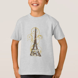 Scrolls und Eiffelturm T-Shirt