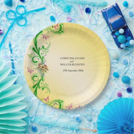 Scrolls und Schmetterlinge Pappteller (Party)